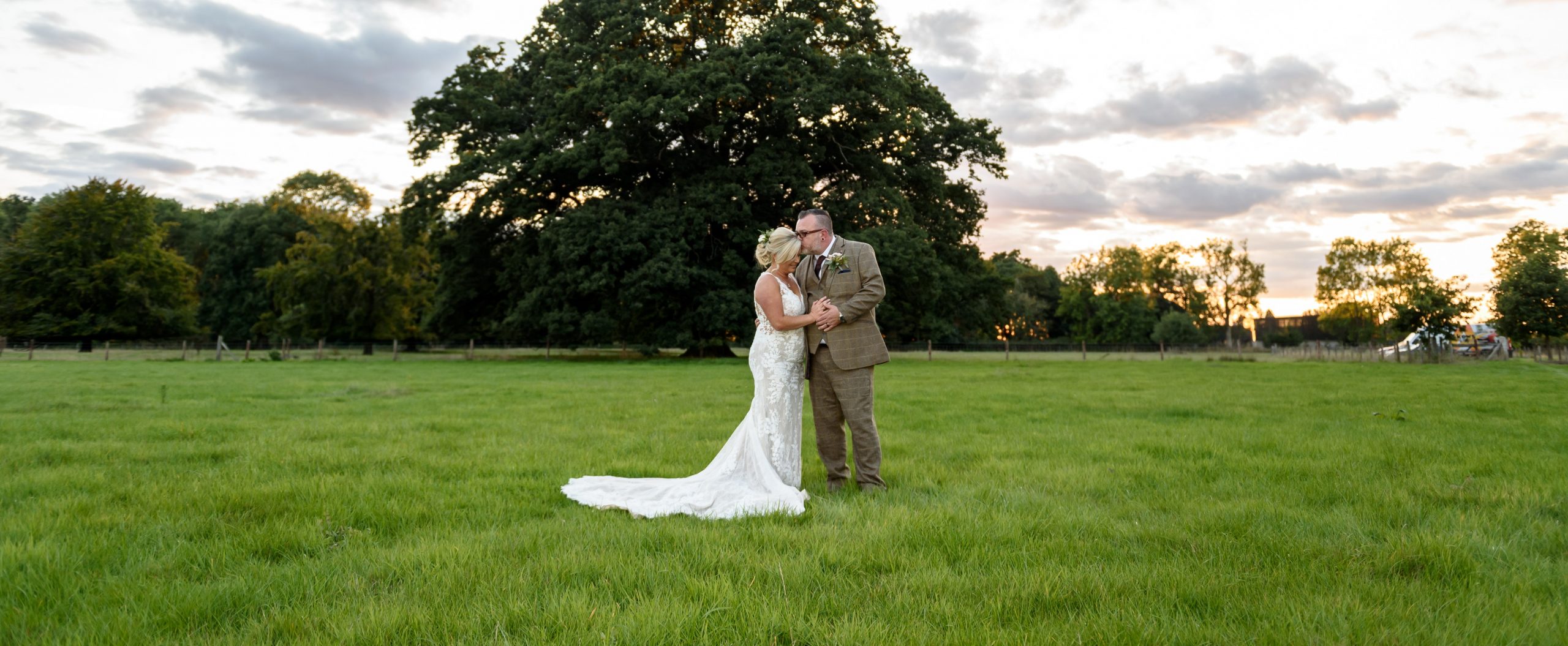 wedding in a field
